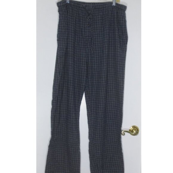 Sleep Collection 100% Cotton Navy White Plaid Flannel PJ Pants Men's Size XL - Picture 1 of 10